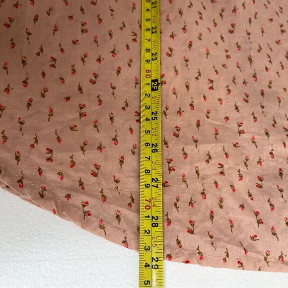 Old Navy Ditsy Floral Tan Red Button Up Long Sleeve Cotton Shirt Women Large NWT - Picture 13 of 14